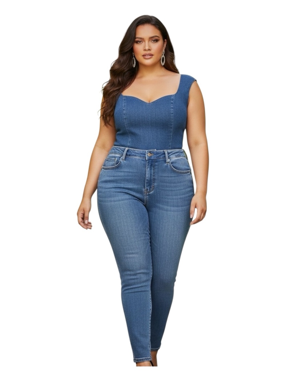 Old Navy Plus-Size 22 Mid-Blue High-Rise Skinny Jeans
